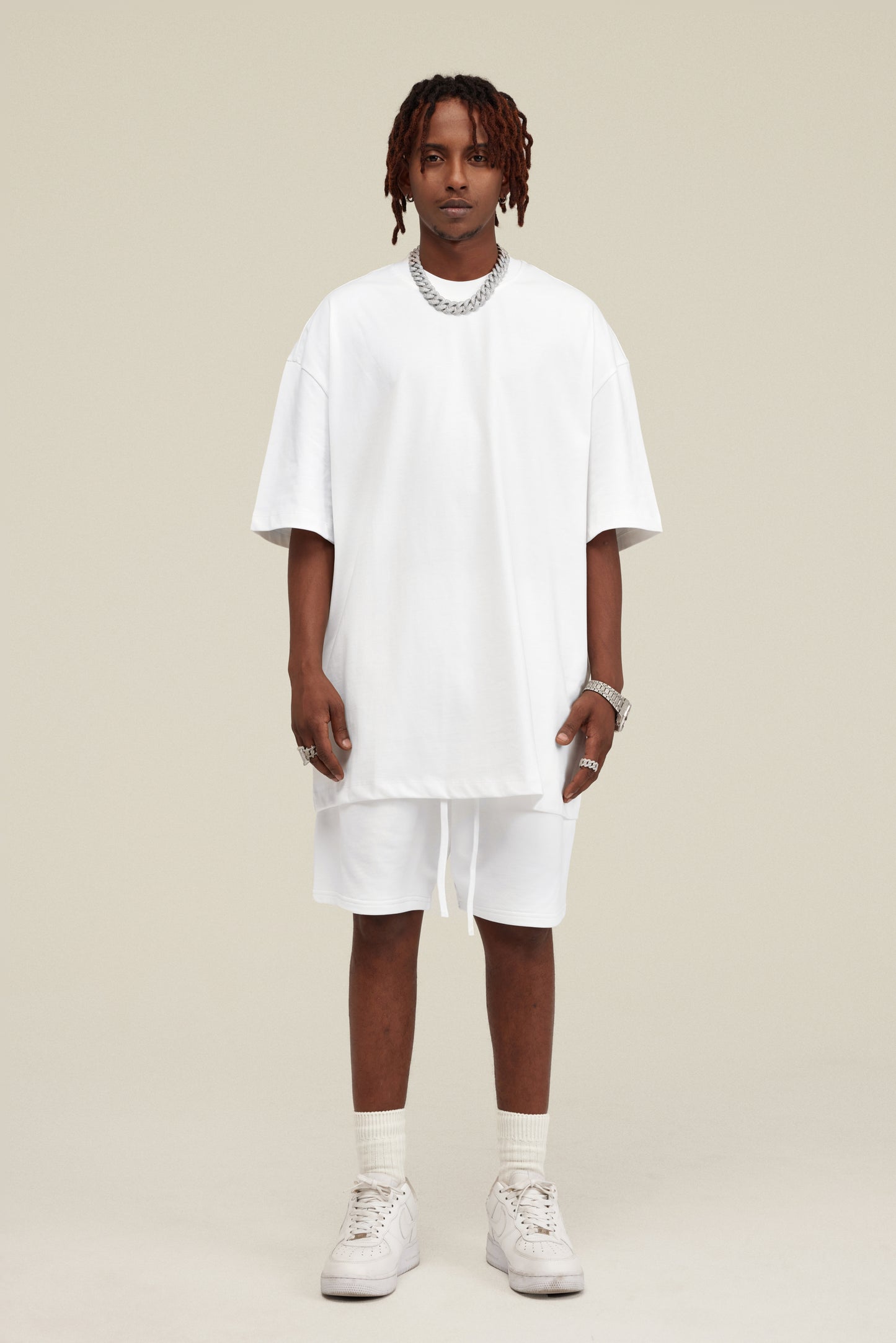 Custom 305 GSM 100% Cotton Men's T-Shirt - Heavyweight Blank Tee for Printing, Oversized Streetwear Style