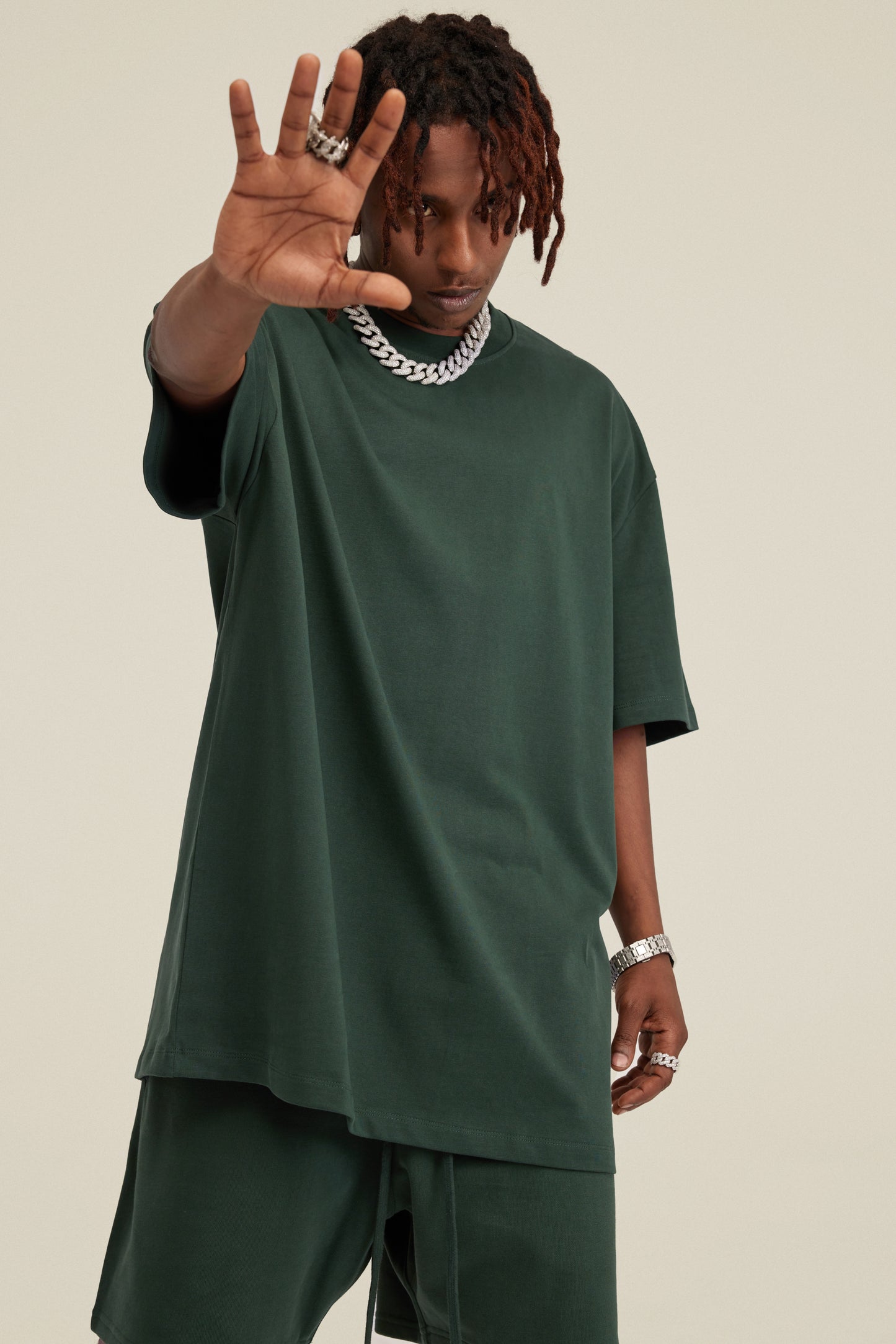 Custom 305 GSM 100% Cotton Men's T-Shirt - Heavyweight Blank Tee for Printing, Oversized Streetwear Style