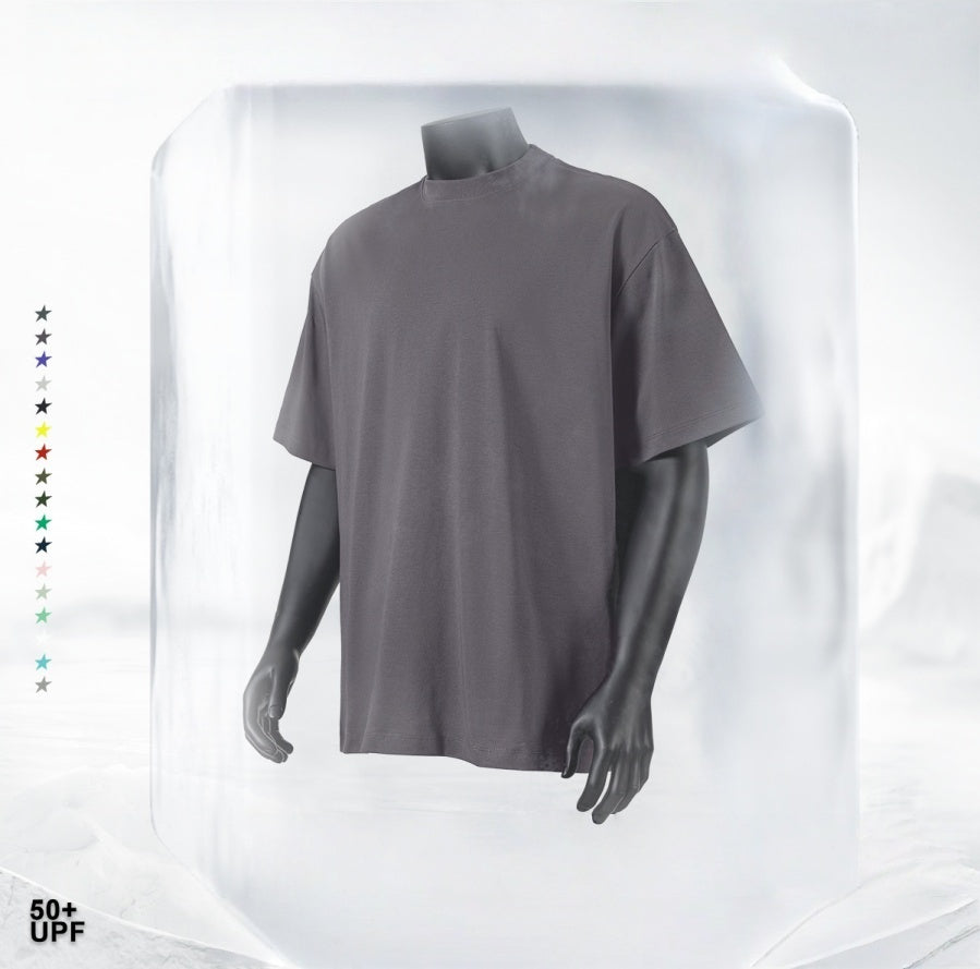 Summer Cooling & UV Protection T-Shirt - Relaxed Fit Unisex Teen Streetwear, Antibacterial Crewneck Tee with Ice Silk Feeling