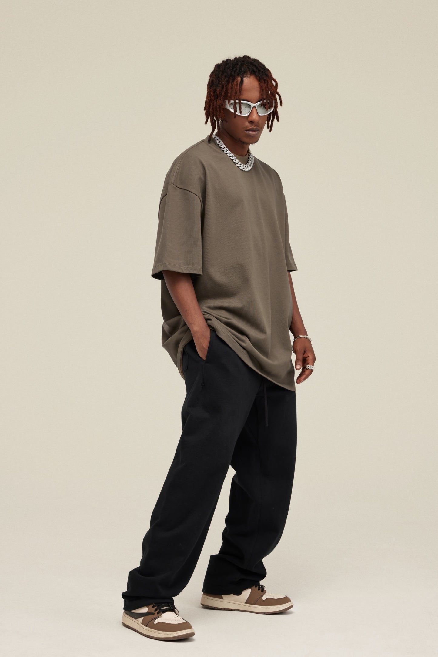 Heavyweight 425GSM Oversized Dropped Shoulder T-Shirt - 100% Cotton Teen Boys Summer Streetwear Unisex Essential Basic Tee