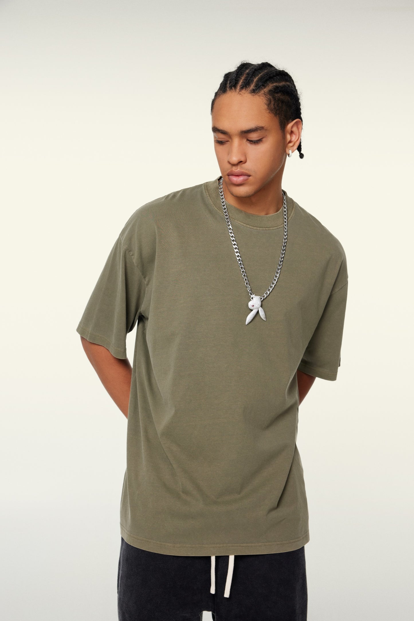 Custom 260GSM Washed Cotton Tee - Vintage Streetwear Oversized Unisex Crewneck T-Shirt for Teens