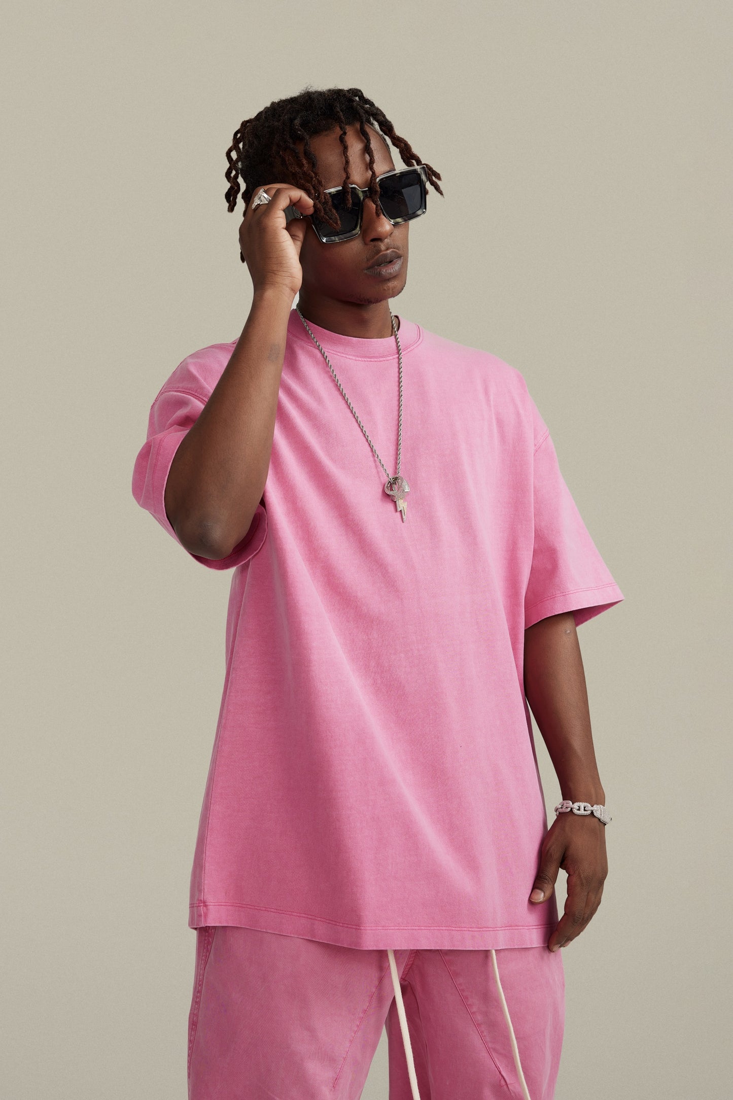 Custom 260GSM Washed Cotton Tee - Vintage Streetwear Oversized Unisex Crewneck T-Shirt for Teens
