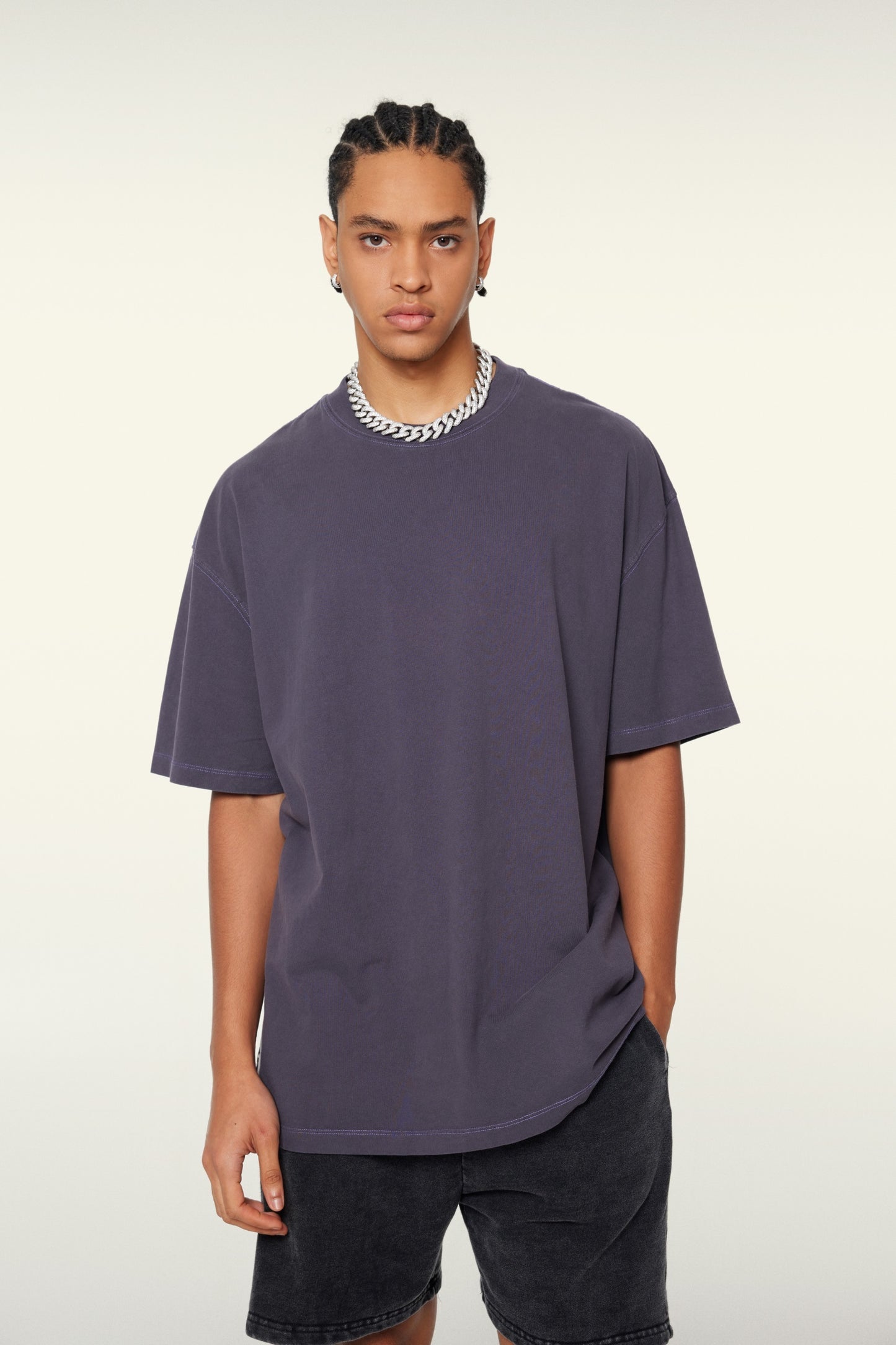Custom 260GSM Washed Cotton Tee - Vintage Streetwear Oversized Unisex Crewneck T-Shirt for Teens