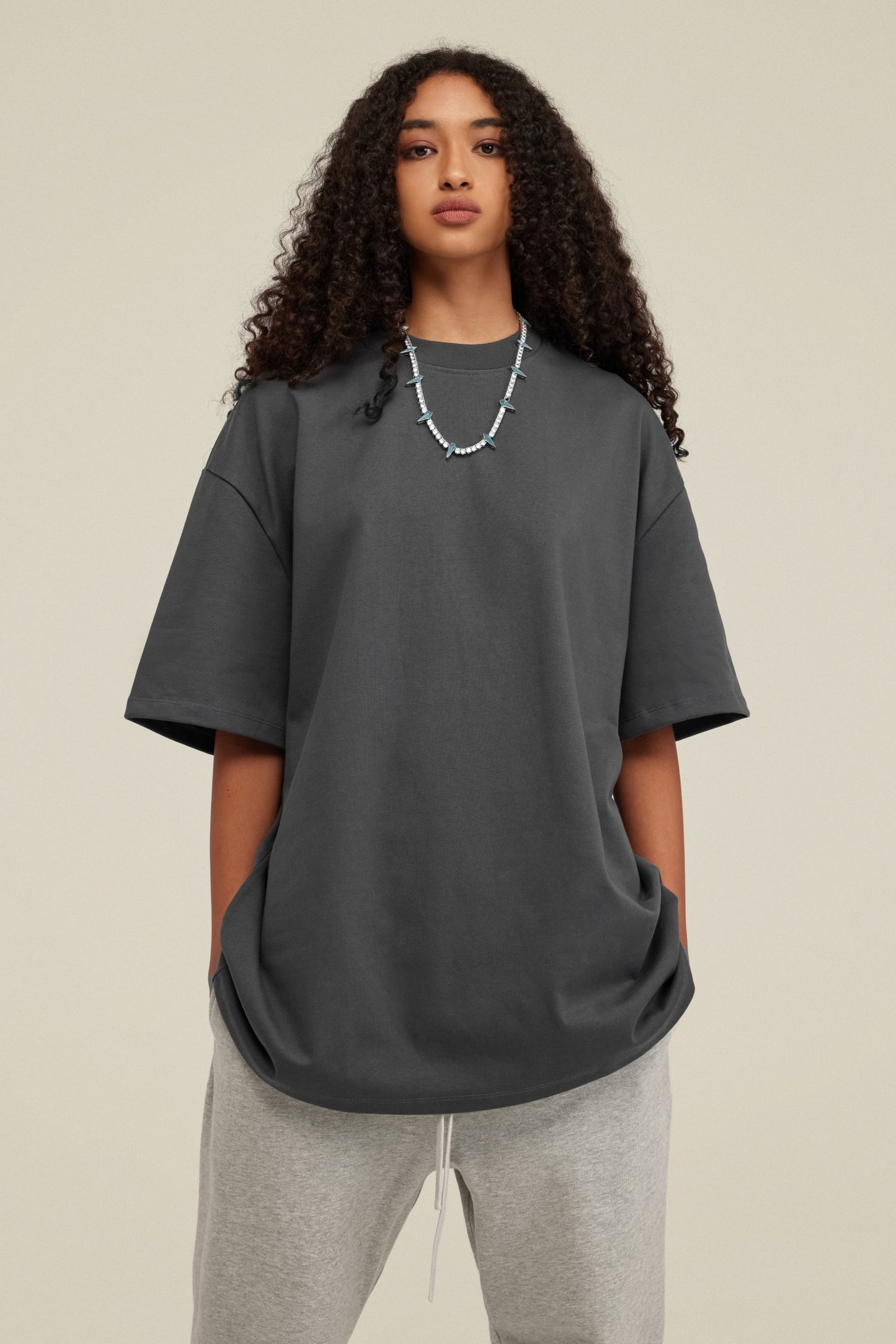 Heavyweight 425GSM Oversized Dropped Shoulder T-Shirt - 100% Cotton Teen Boys Summer Streetwear Unisex Essential Basic Tee