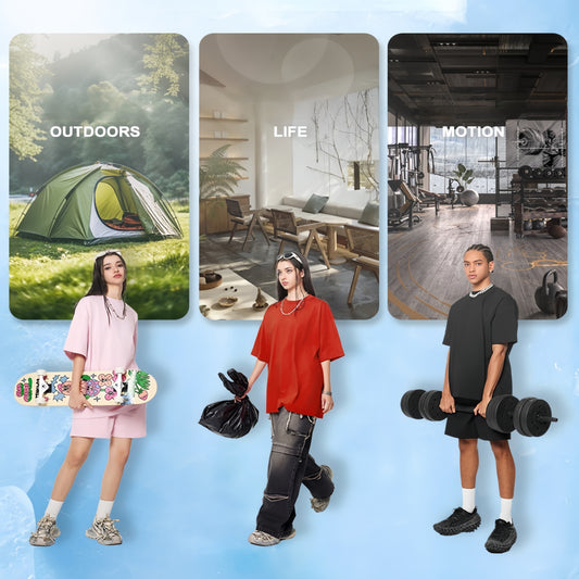 Cooling & Quick-Dry Antibacterial UV Protection T-Shirt - Sorona Fabric Blank Tee, Relaxed Fit Unisex Oversized Crewneck Streetwear Top