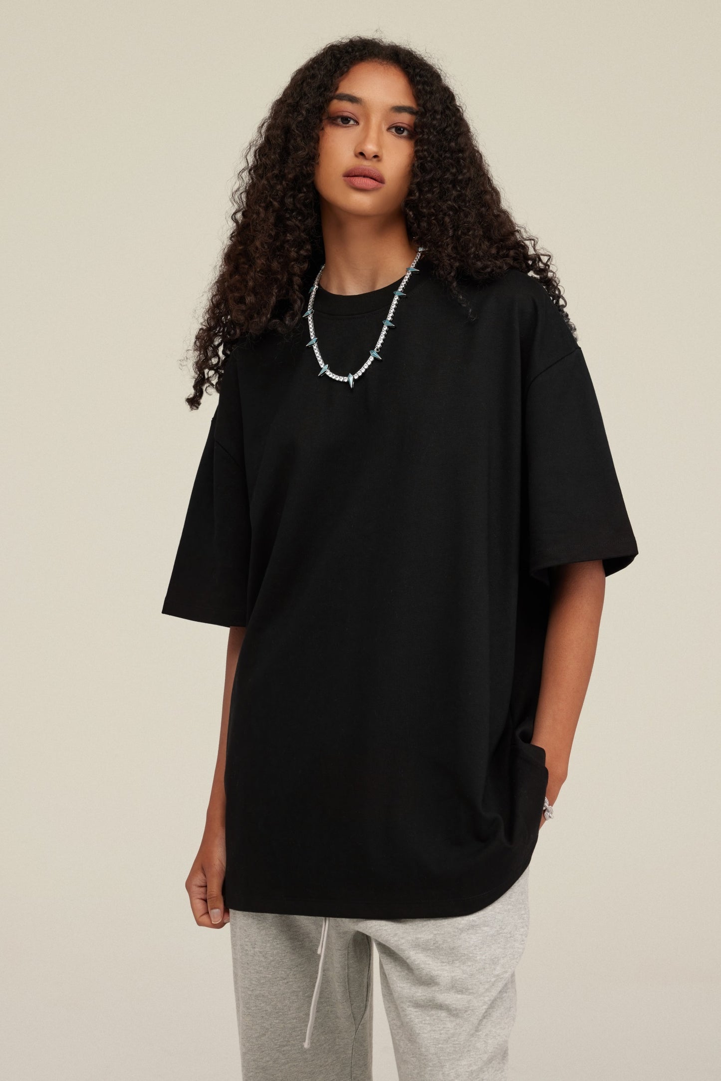 Heavyweight 425GSM Oversized Dropped Shoulder T-Shirt - 100% Cotton Teen Boys Summer Streetwear Unisex Essential Basic Tee