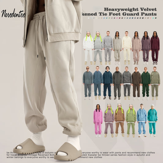 Custom 345 GSM French Terry Joggers - Heavyweight Blank Streetwear Pants, Oversized Unisex Sweatpants with Print Ready Design