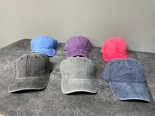 Vintage Washed Baseball Cap - Distressed Dad Hat with Curved Brim, Unisex Retro Style Adjustable Snapback