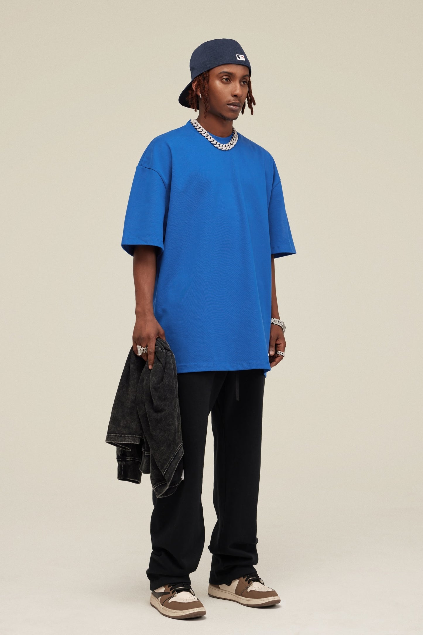 Heavyweight 425GSM Oversized Dropped Shoulder T-Shirt - 100% Cotton Teen Boys Summer Streetwear Unisex Essential Basic Tee