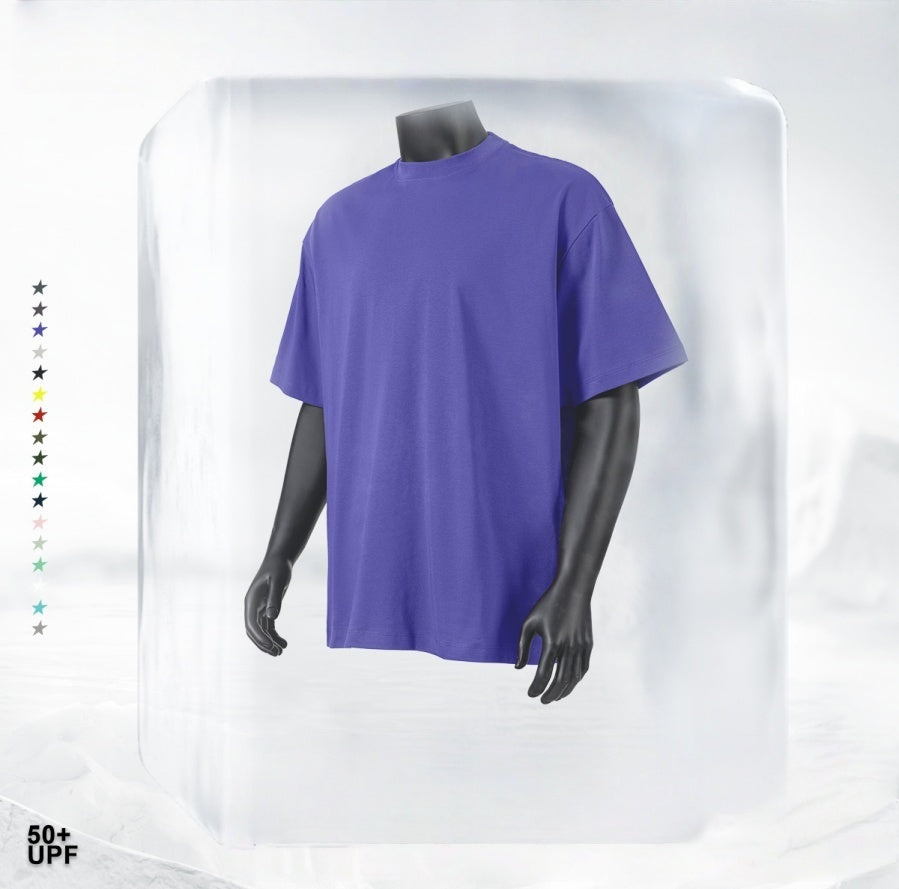 Summer Cooling & UV Protection T-Shirt - Relaxed Fit Unisex Teen Streetwear, Antibacterial Crewneck Tee with Ice Silk Feeling