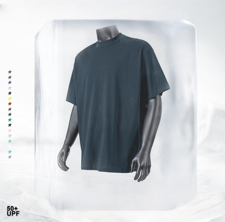Summer Cooling & UV Protection T-Shirt - Relaxed Fit Unisex Teen Streetwear, Antibacterial Crewneck Tee with Ice Silk Feeling
