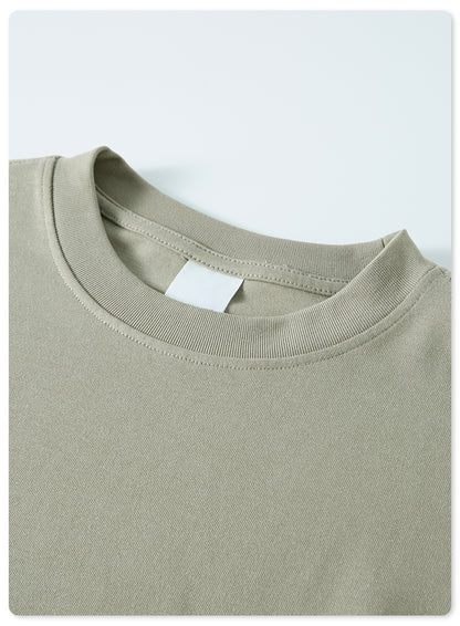 Unisex American Heavyweight Long Sleeve T-Shirt - 100% Cotton Relaxed Fit Couple's Tee, Minimalist Streetwear Essential
