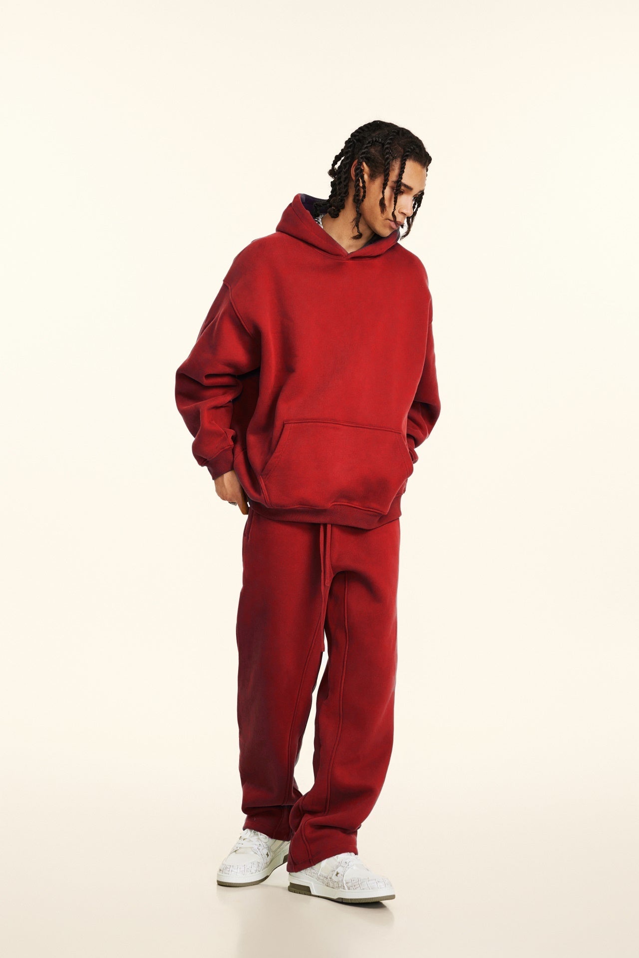 Custom 345GSM Fleece Joggers - Heavyweight Blank Streetwear Pants, Oversize Fit Brushed Insided Unisex Sweatpants with Pocket