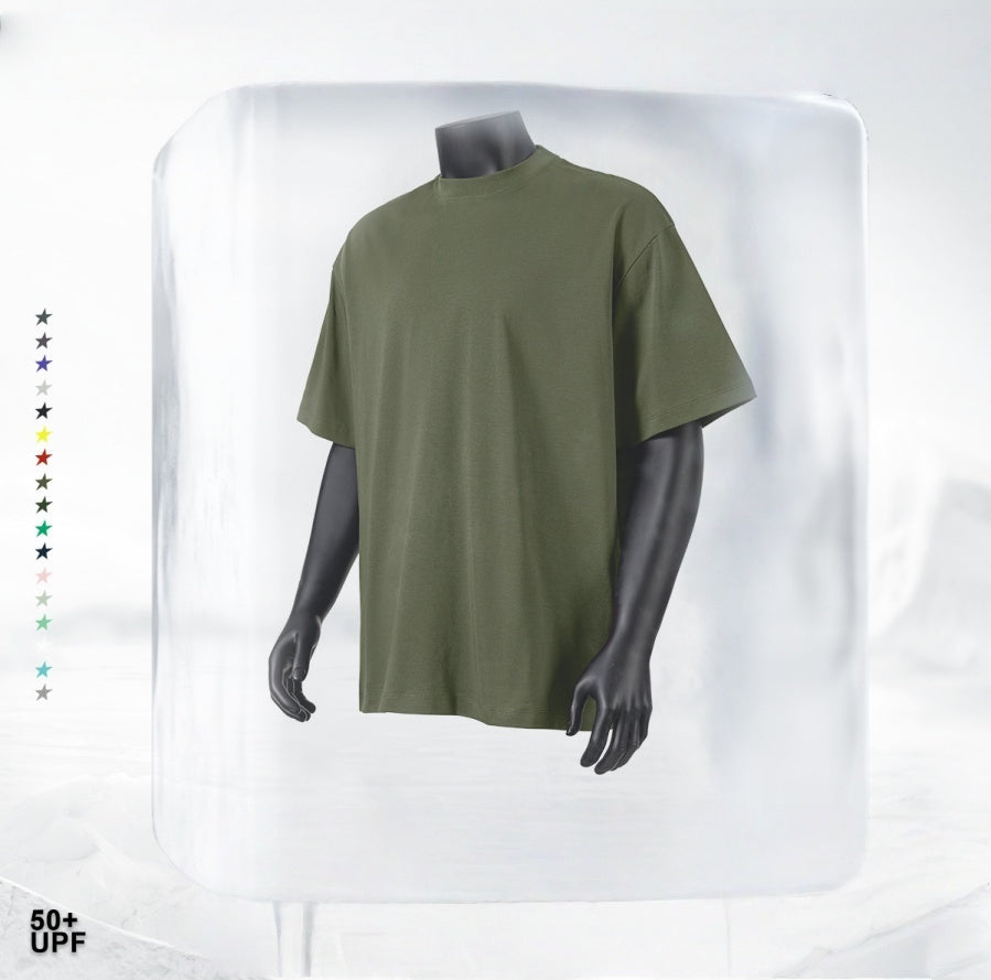 Summer Cooling & UV Protection T-Shirt - Relaxed Fit Unisex Teen Streetwear, Antibacterial Crewneck Tee with Ice Silk Feeling