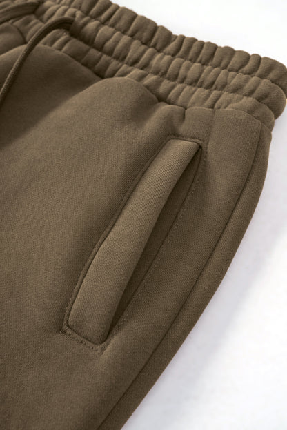 Custom 345GSM Fleece Joggers - Heavyweight Blank Streetwear Pants, Oversize Fit Brushed Insided Unisex Sweatpants with Pocket