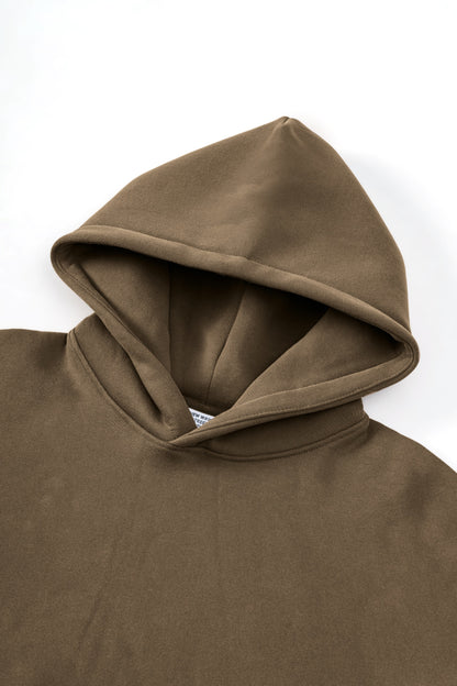 Custom 345GSM Fleece Hoodie - Heavyweight Blank Streetwear Pullover, Oversized Unisex Brushed Interior Zip Up Hooded Sweatshirt