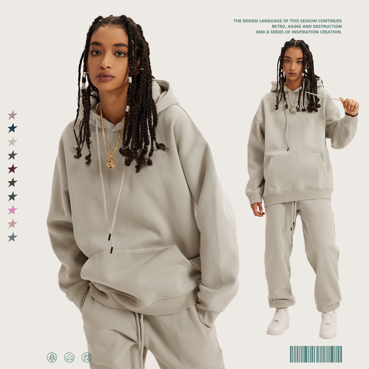 Custom 345 GSM Cropped French Terry Hoodie - Heavyweight Blank Streetwear Pullover, Oversized Unisex Short Top with Premium Fleece