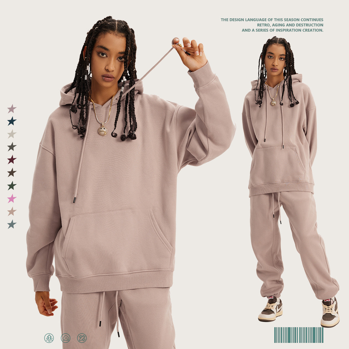 Custom 345 GSM Cropped French Terry Hoodie - Heavyweight Blank Streetwear Pullover, Oversized Unisex Short Top with Premium Fleece