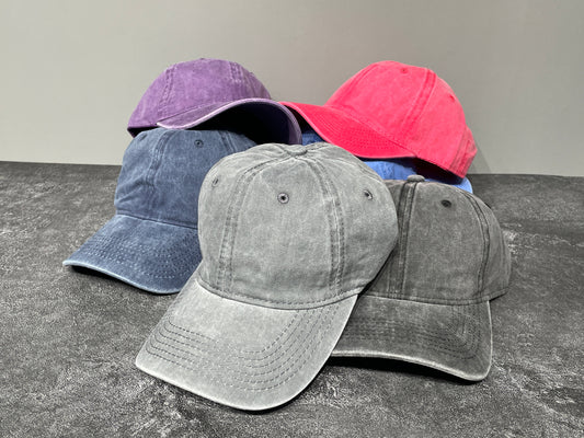 Vintage Washed Baseball Cap - Distressed Dad Hat with Curved Brim, Unisex Retro Style Adjustable Snapback