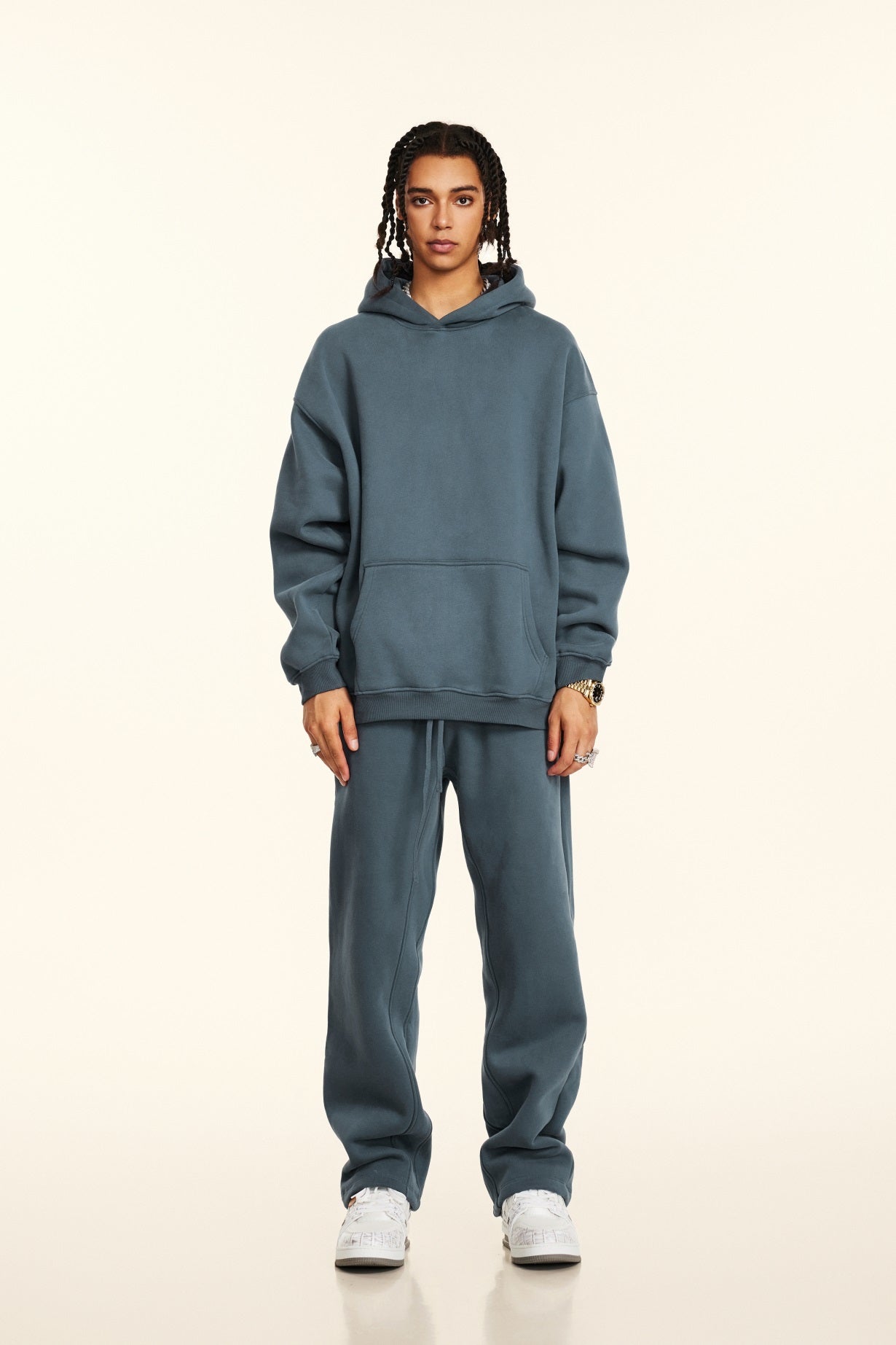 Custom 345GSM Fleece Joggers - Heavyweight Blank Streetwear Pants, Oversize Fit Brushed Insided Unisex Sweatpants with Pocket