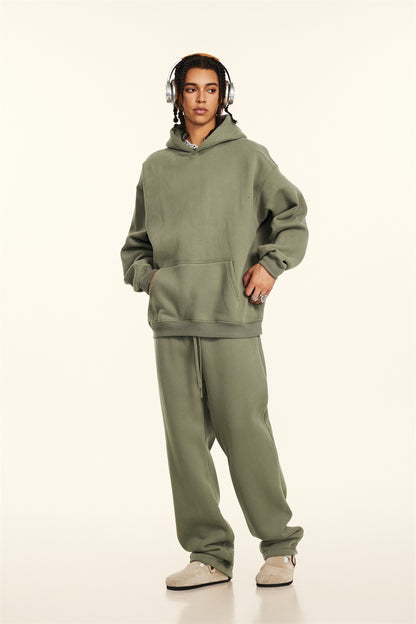 Custom 345GSM Fleece Joggers - Heavyweight Blank Streetwear Pants, Oversize Fit Brushed Insided Unisex Sweatpants with Pocket
