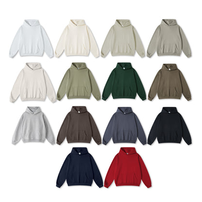 2025 Heavyweight 445GSM French Terry Hoodie - American Streetwear Pullover, Oversized Unisex Crewneck Sweatshirt | Year-Round Essential