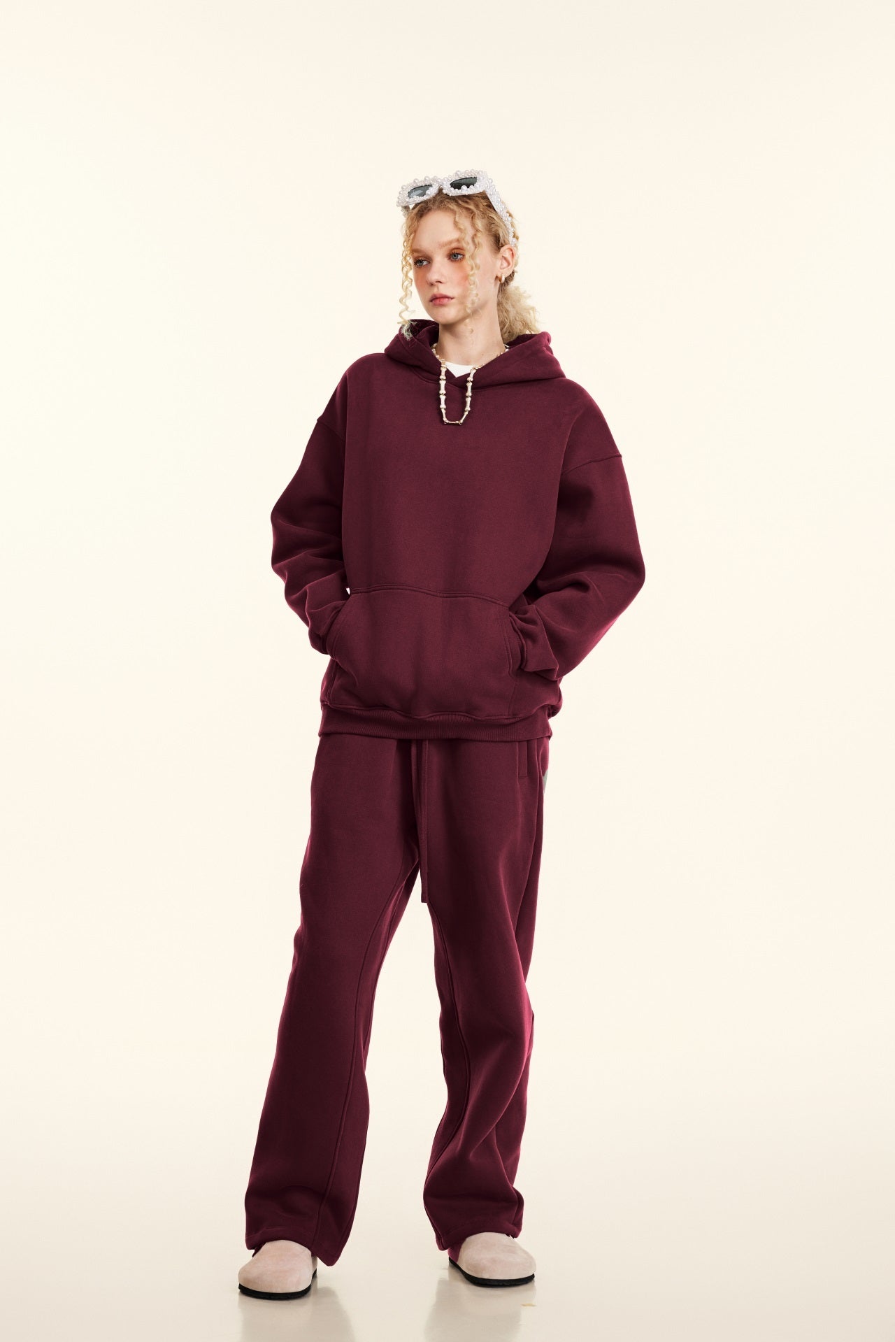 Custom 345GSM Fleece Joggers - Heavyweight Blank Streetwear Pants, Oversize Fit Brushed Insided Unisex Sweatpants with Pocket