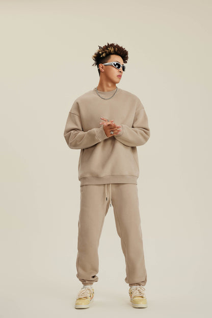 Custom 345GSM Winter Fleece Hoodie - Heavyweight Blank Pullover Sweatshirt, Oversized Unisex Crewneck Men's Sportswear with Brushed Interior
