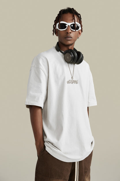 Custom 260GSM Washed Cotton Tee - Vintage Streetwear Oversized Unisex Crewneck T-Shirt for Teens