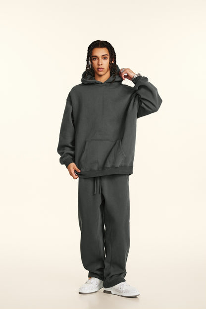 Custom 345GSM Fleece Joggers - Heavyweight Blank Streetwear Pants, Oversize Fit Brushed Insided Unisex Sweatpants with Pocket