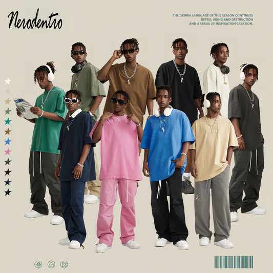 Custom 260GSM Washed Cotton Tee - Vintage Streetwear Oversized Unisex Crewneck T-Shirt for Teens