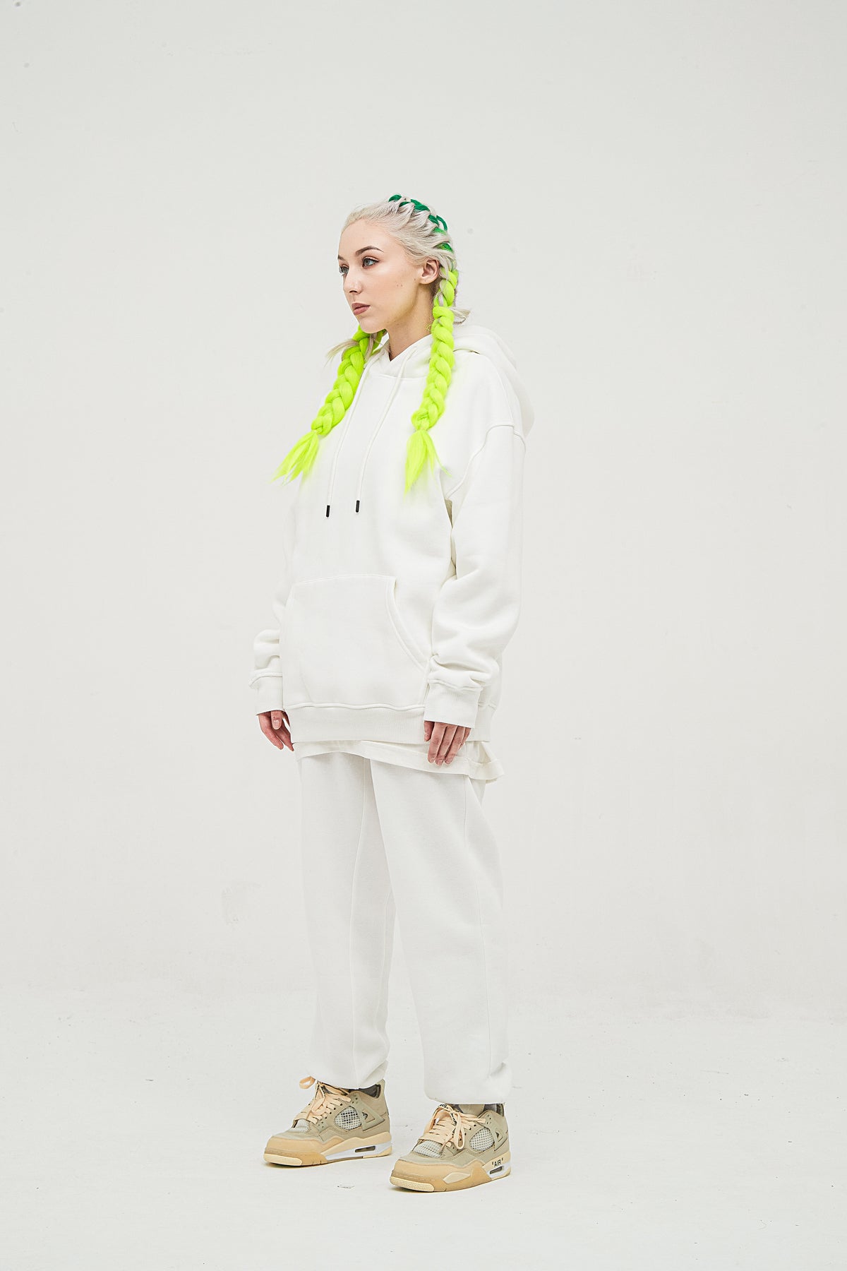 Custom 345 GSM Cropped French Terry Hoodie - Heavyweight Blank Streetwear Pullover, Oversized Unisex Short Top with Premium Fleece
