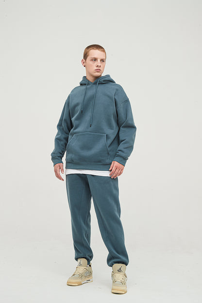 Custom 345 GSM Cropped French Terry Hoodie - Heavyweight Blank Streetwear Pullover, Oversized Unisex Short Top with Premium Fleece