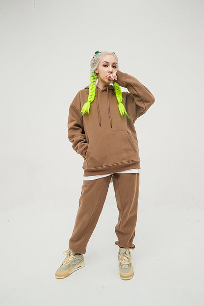 Custom 345 GSM Cropped French Terry Hoodie - Heavyweight Blank Streetwear Pullover, Oversized Unisex Short Top with Premium Fleece