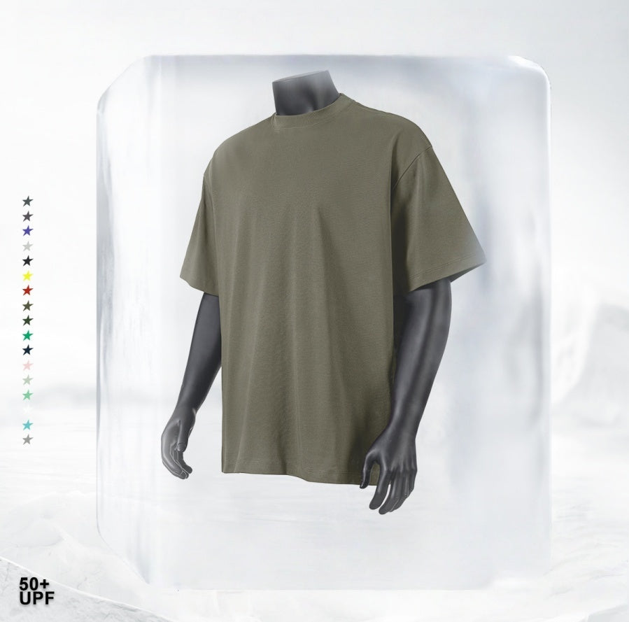 Summer Cooling & UV Protection T-Shirt - Relaxed Fit Unisex Teen Streetwear, Antibacterial Crewneck Tee with Ice Silk Feeling