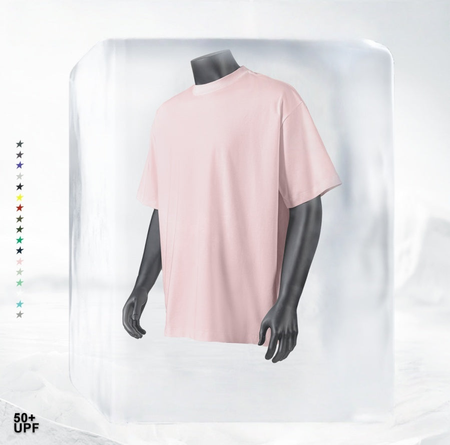 Summer Cooling & UV Protection T-Shirt - Relaxed Fit Unisex Teen Streetwear, Antibacterial Crewneck Tee with Ice Silk Feeling