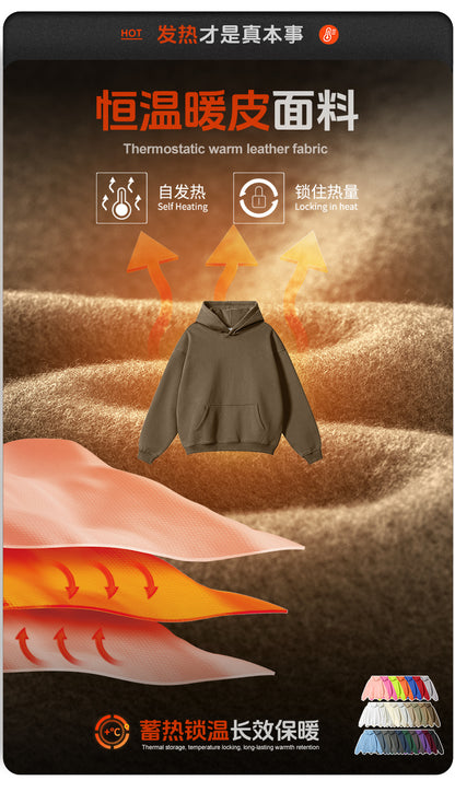 Custom 345GSM Fleece Hoodie - Heavyweight Blank Streetwear Pullover, Oversized Unisex Brushed Interior Zip Up Hooded Sweatshirt