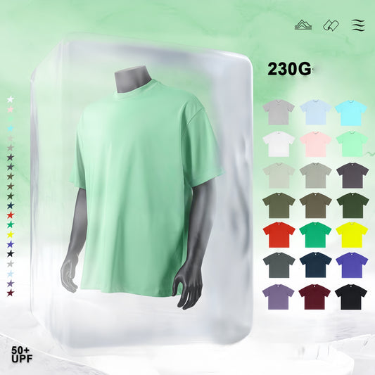 Summer Cooling & UV Protection T-Shirt - Relaxed Fit Unisex Teen Streetwear, Antibacterial Crewneck Tee with Ice Silk Feeling