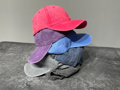 Vintage Washed Baseball Cap - Distressed Dad Hat with Curved Brim, Unisex Retro Style Adjustable Snapback