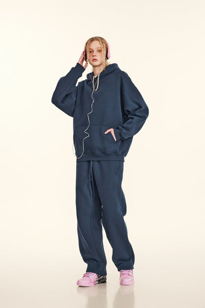 Custom 345GSM Fleece Joggers - Heavyweight Blank Streetwear Pants, Oversize Fit Brushed Insided Unisex Sweatpants with Pocket