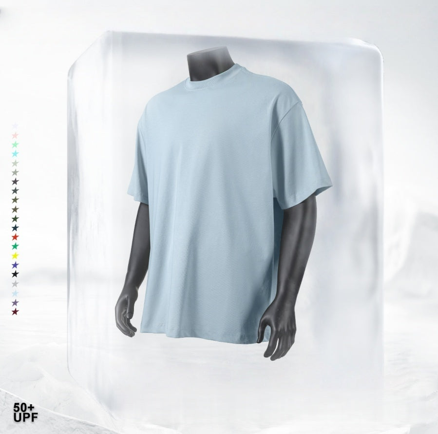Summer Cooling & UV Protection T-Shirt - Relaxed Fit Unisex Teen Streetwear, Antibacterial Crewneck Tee with Ice Silk Feeling