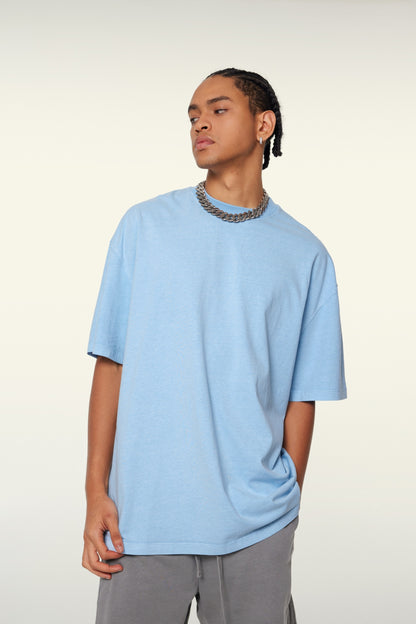 Custom 260GSM Washed Cotton Tee - Vintage Streetwear Oversized Unisex Crewneck T-Shirt for Teens