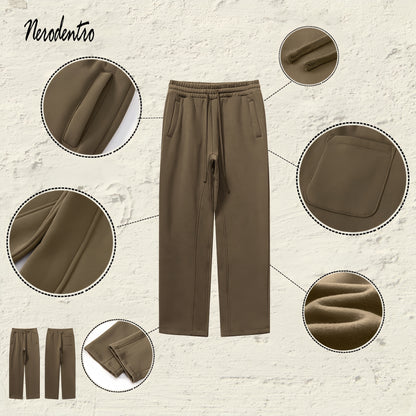 Custom 345GSM Fleece Joggers - Heavyweight Blank Streetwear Pants, Oversize Fit Brushed Insided Unisex Sweatpants with Pocket