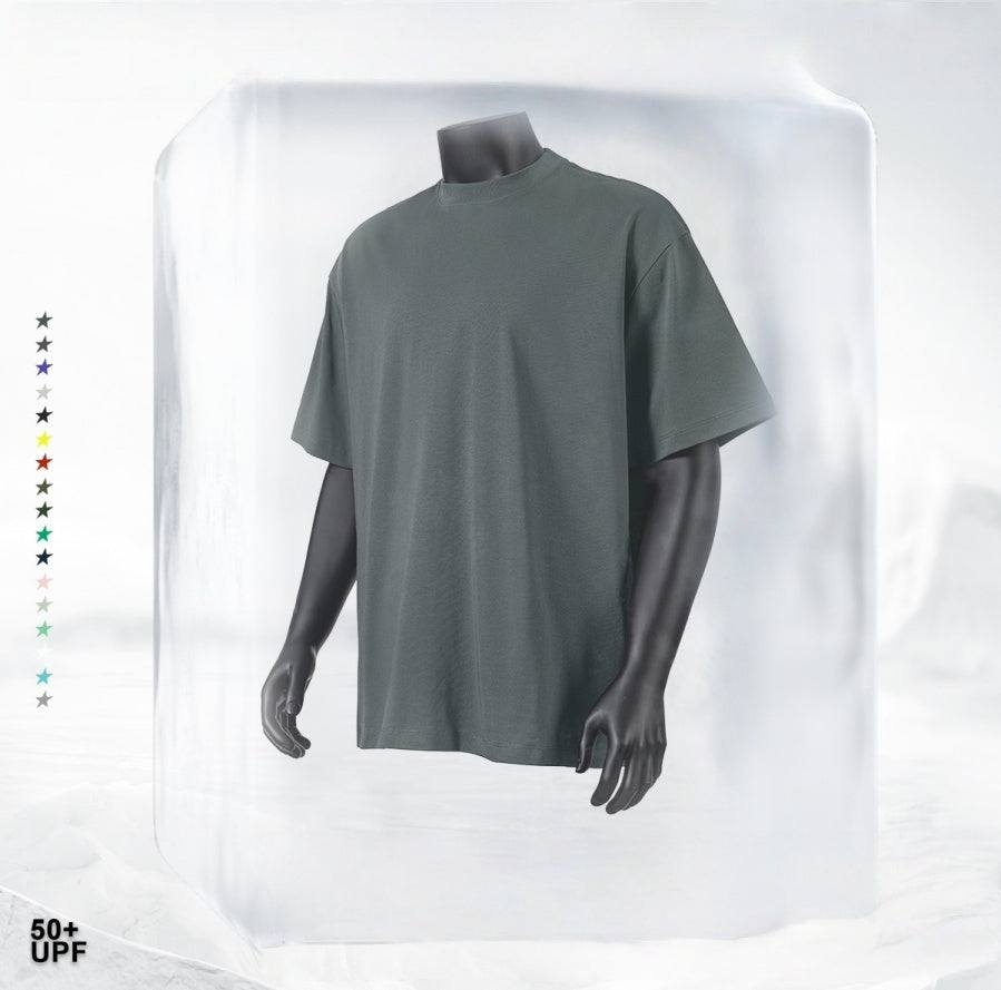 Summer Cooling & UV Protection T-Shirt - Relaxed Fit Unisex Teen Streetwear, Antibacterial Crewneck Tee with Ice Silk Feeling