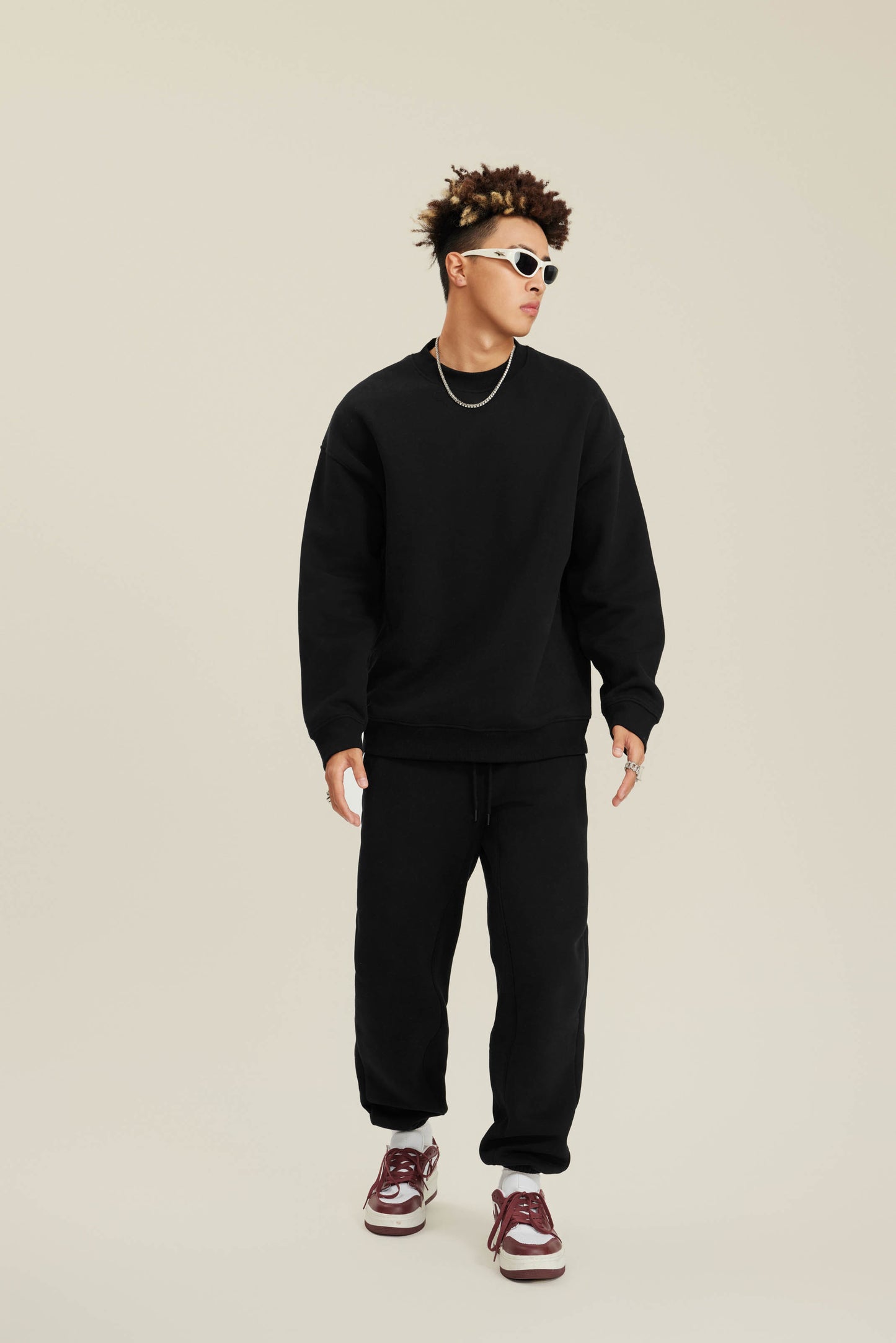 Custom 345GSM Winter Fleece Hoodie - Heavyweight Blank Pullover Sweatshirt, Oversized Unisex Crewneck Men's Sportswear with Brushed Interior