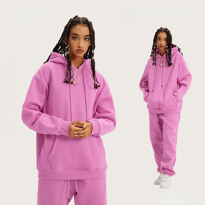 Custom 345 GSM Cropped French Terry Hoodie - Heavyweight Blank Streetwear Pullover, Oversized Unisex Short Top with Premium Fleece