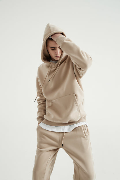 Custom 345 GSM Cropped French Terry Hoodie - Heavyweight Blank Streetwear Pullover, Oversized Unisex Short Top with Premium Fleece